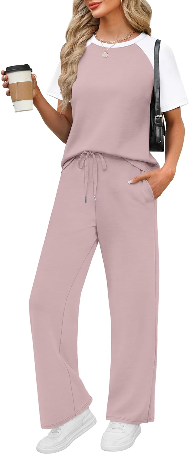 WIHOLL 2 Piece Sets for Women Resort Wear Travel Vacation Outfits Summer Short Sleeve Lounge Sets - Image 10
