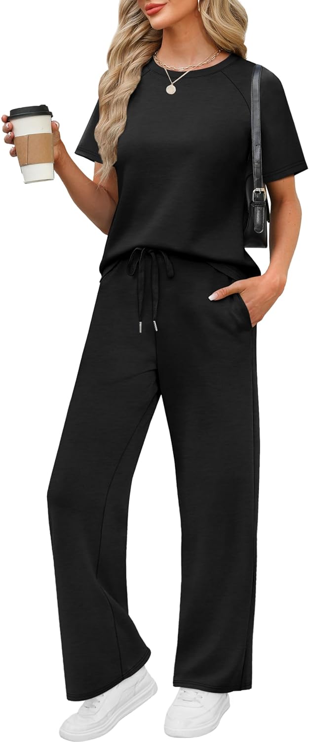 WIHOLL 2 Piece Sets for Women Resort Wear Travel Vacation Outfits Summer Short Sleeve Lounge Sets - Image 6