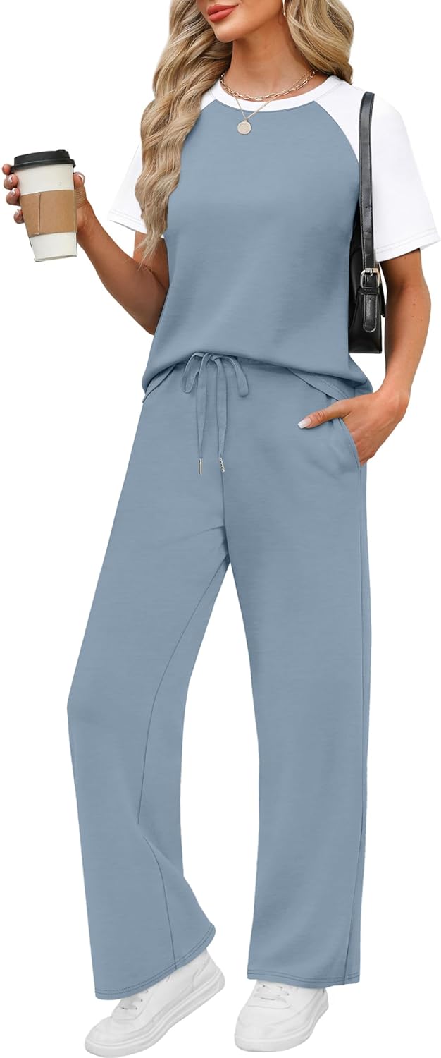WIHOLL 2 Piece Sets for Women Resort Wear Travel Vacation Outfits Summer Short Sleeve Lounge Sets - Image 8