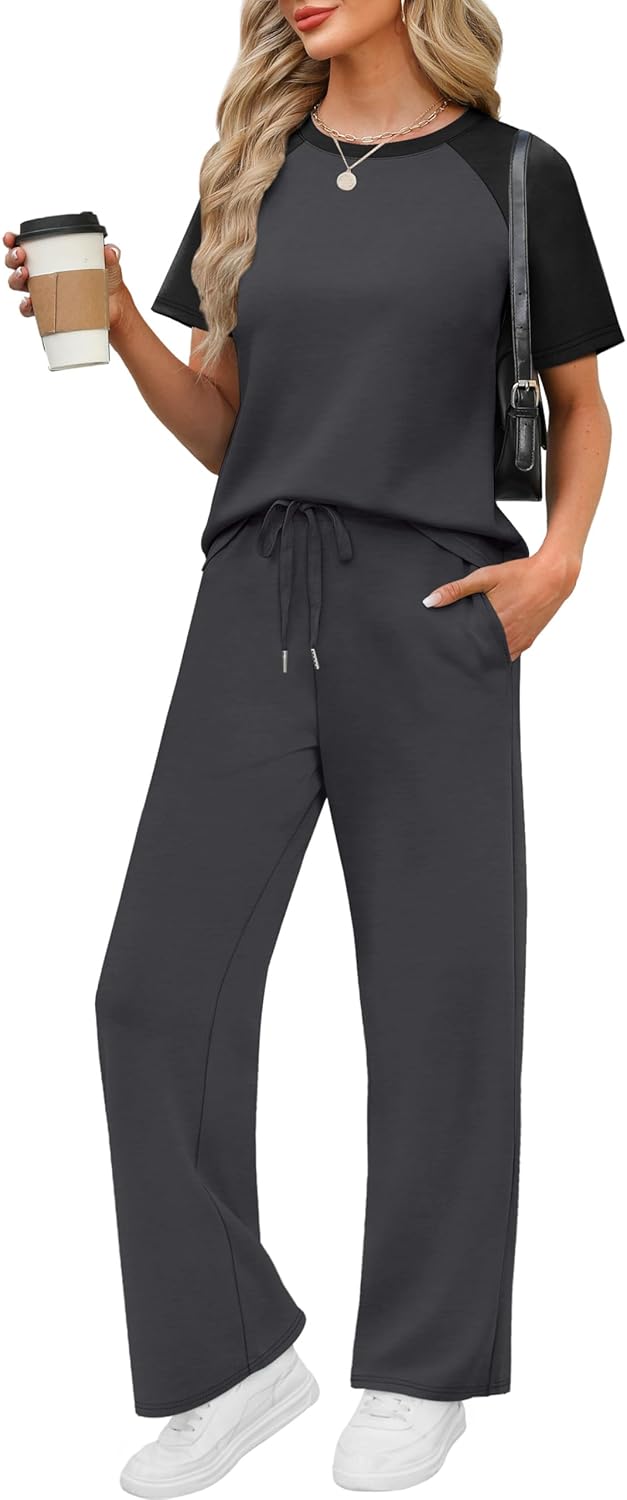 WIHOLL 2 Piece Sets for Women Resort Wear Travel Vacation Outfits Summer Short Sleeve Lounge Sets - Image 4