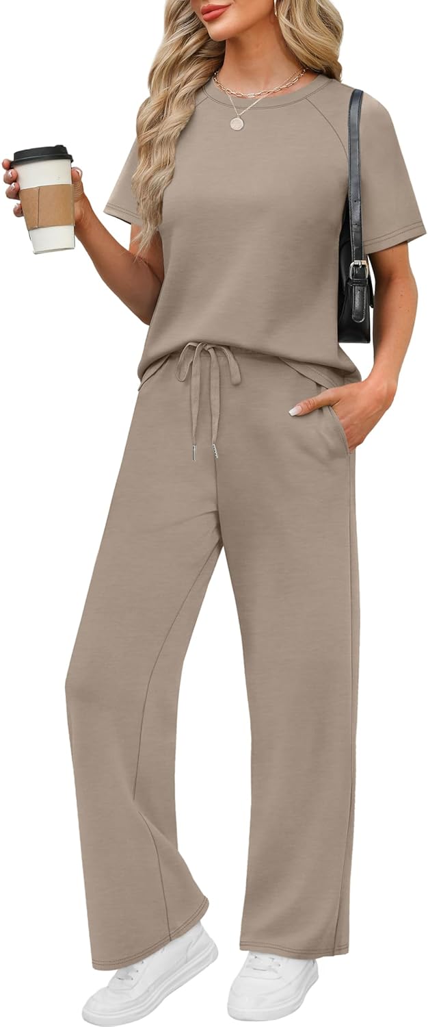 WIHOLL 2 Piece Sets for Women Resort Wear Travel Vacation Outfits Summer Short Sleeve Lounge Sets - Image 7