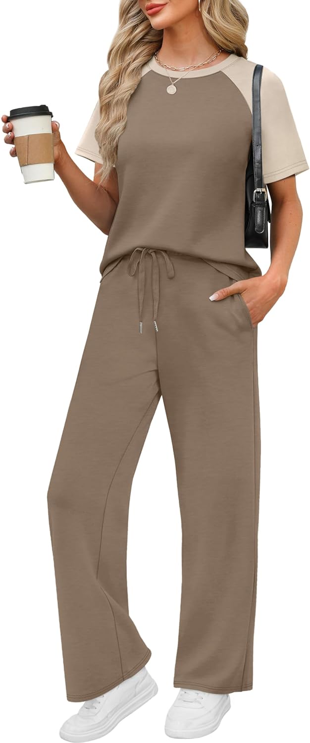 WIHOLL 2 Piece Sets for Women Resort Wear Travel Vacation Outfits Summer Short Sleeve Lounge Sets - Image 12