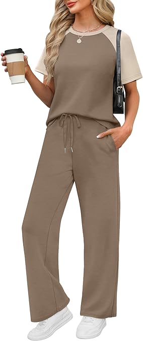 WIHOLL 2 Piece Sets for Women Resort Wear Travel Vacation Outfits Summer Short Sleeve Lounge Sets - Image 13